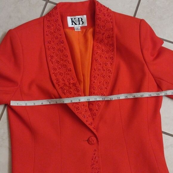 Stella Louise beaded red one button jacket size 12 vintage - Picture 9 of 12